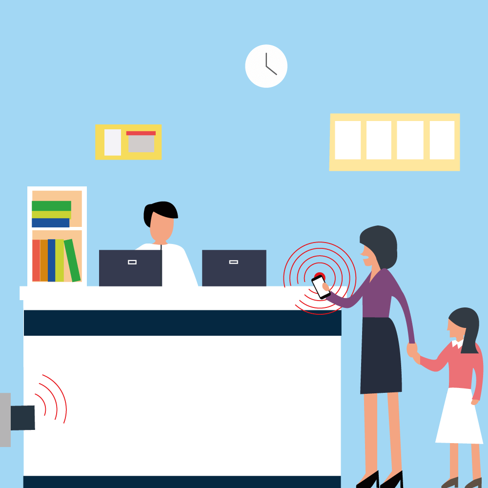 Face-Cubeが他の遠隔診断アプリと⼤きく違う来院受付システム